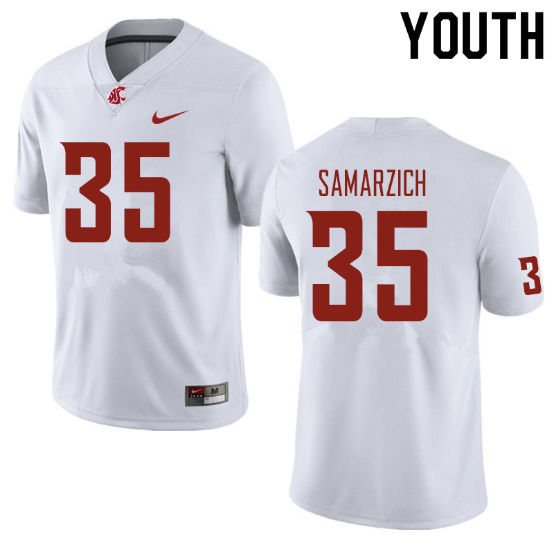 Youth #35 Simon Samarzich Washington State Cougars Football Jerseys Sale-White - Click Image to Close